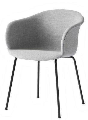 Eleganter Elefy Lounge Chair von AndTradition mit grauem Polster und schwarzem Stahlrohrgestell.